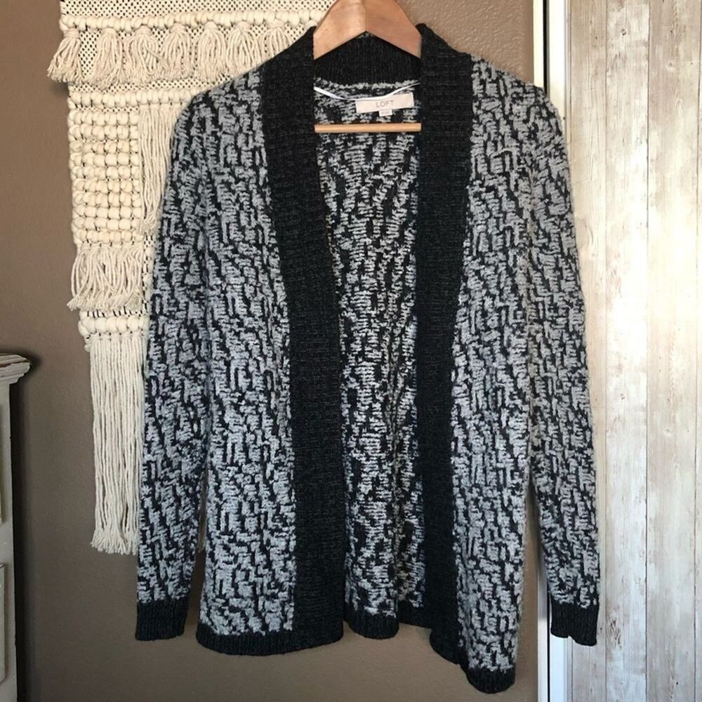 LOFT Gray Open Front Cardigan Sweater XS